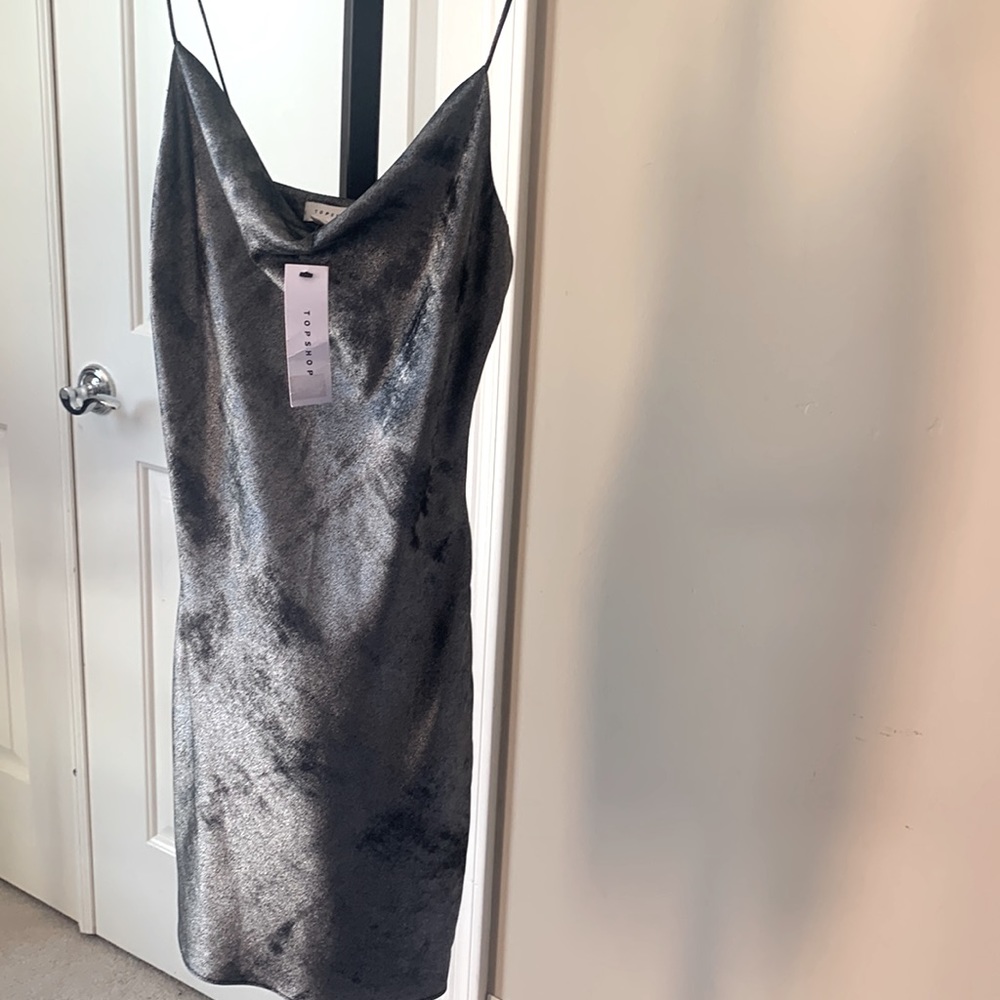 Topshop Mini strap dress with adjustable strings for ruche  effect New with tags